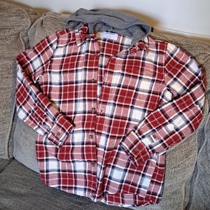 Old Navy Flannel with hood size 10-12